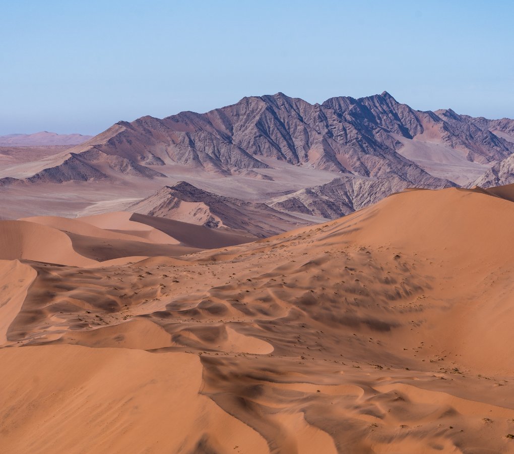aerial view of namib desert and mountains namibia