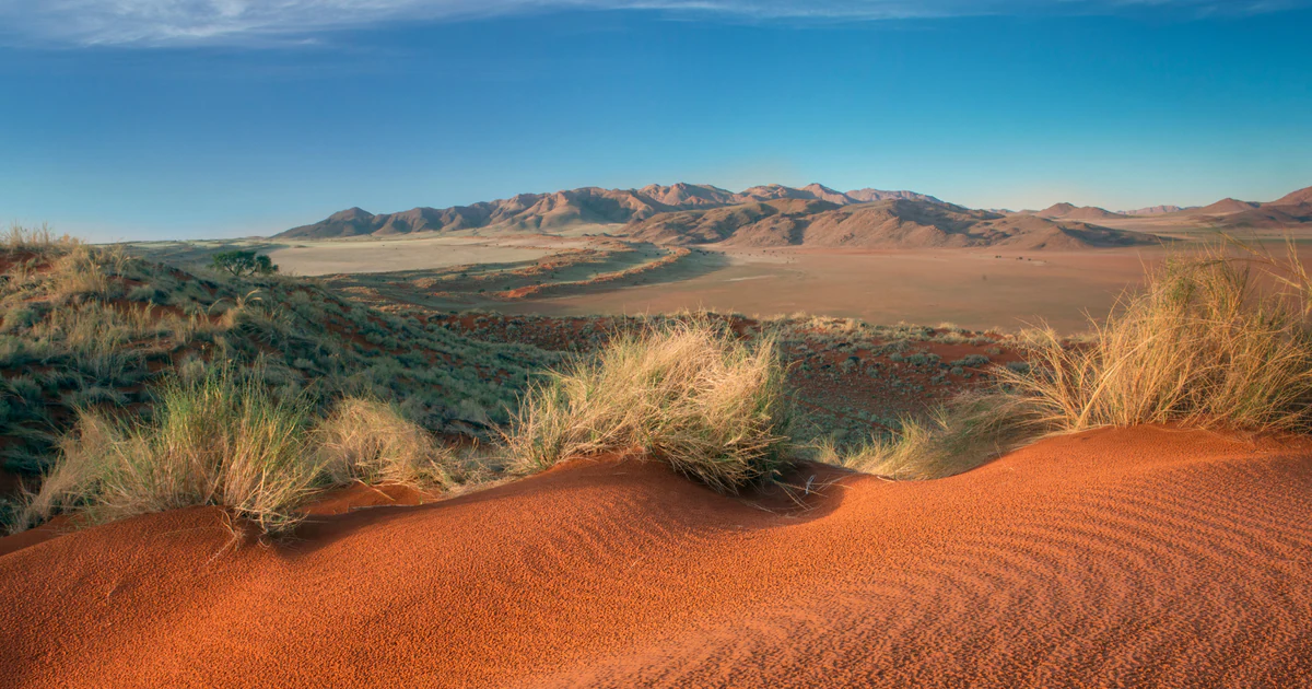NamibRand red sand dunes at golden hour